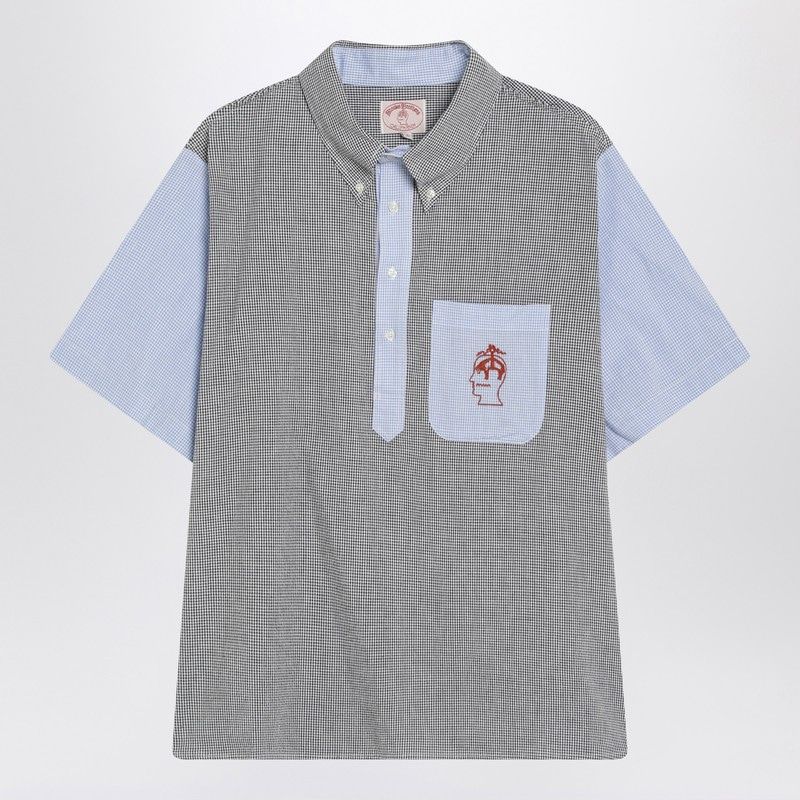 BRAIN DEAD Gingham-Inspired Button-Up T-Shirt