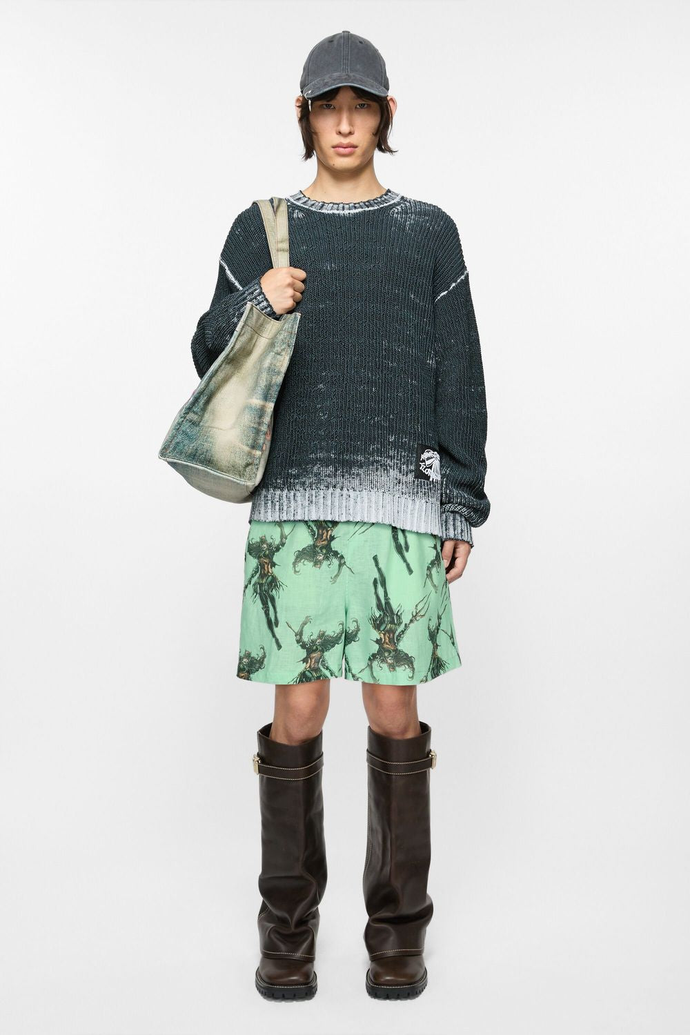 ACNE STUDIOS Drowned Printed Linen Pants - Men's