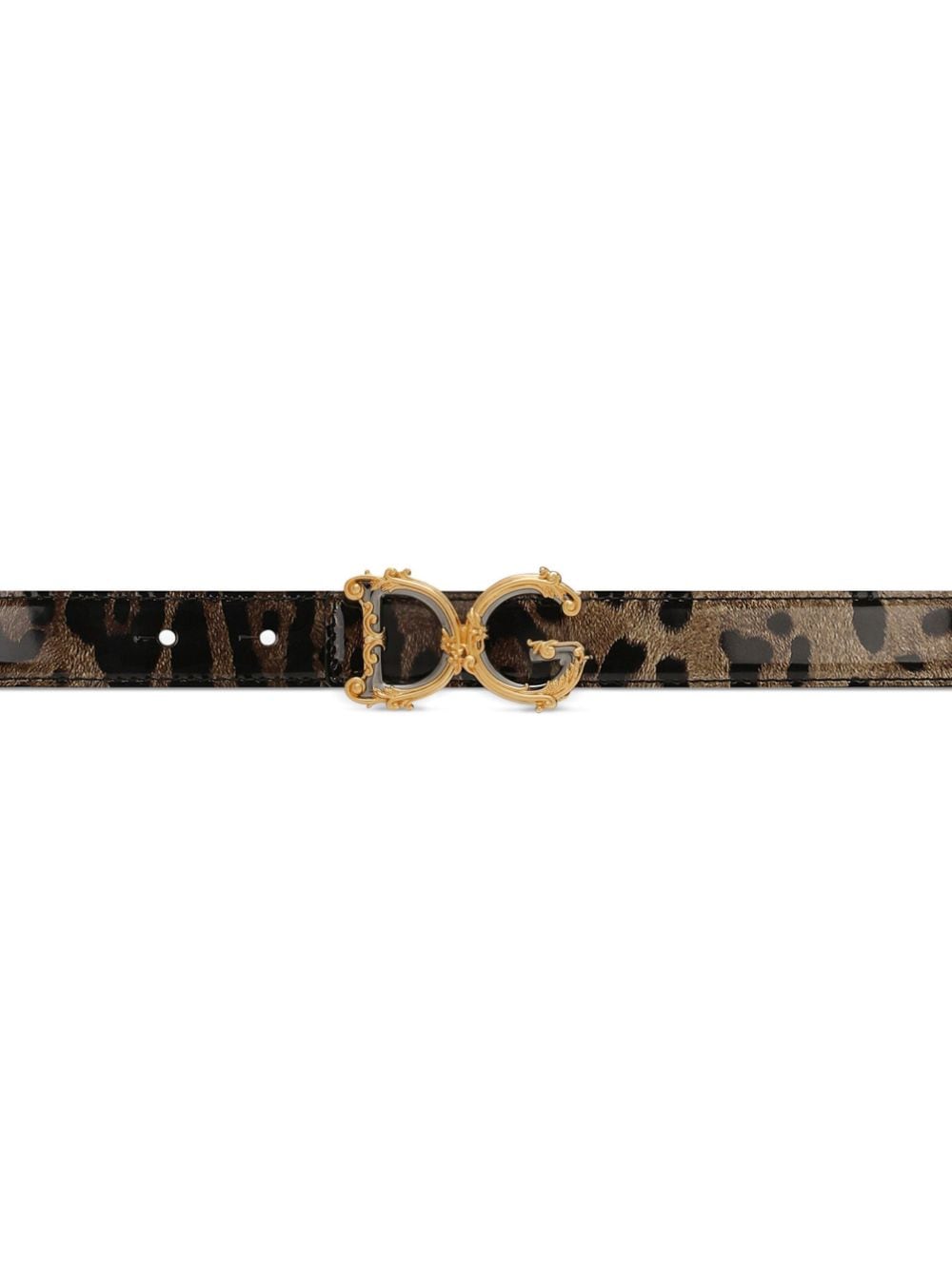 DOLCE & GABBANA Leopard Print Leather Belt - Women's Fashion Accessory