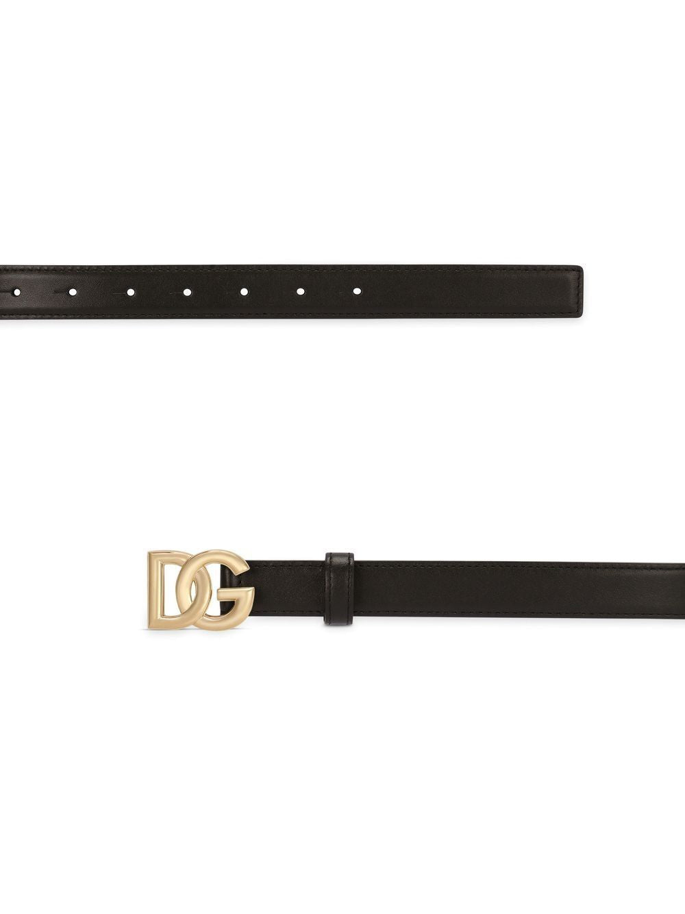 DOLCE & GABBANA Logo Leather Belt - 2.5CM Width