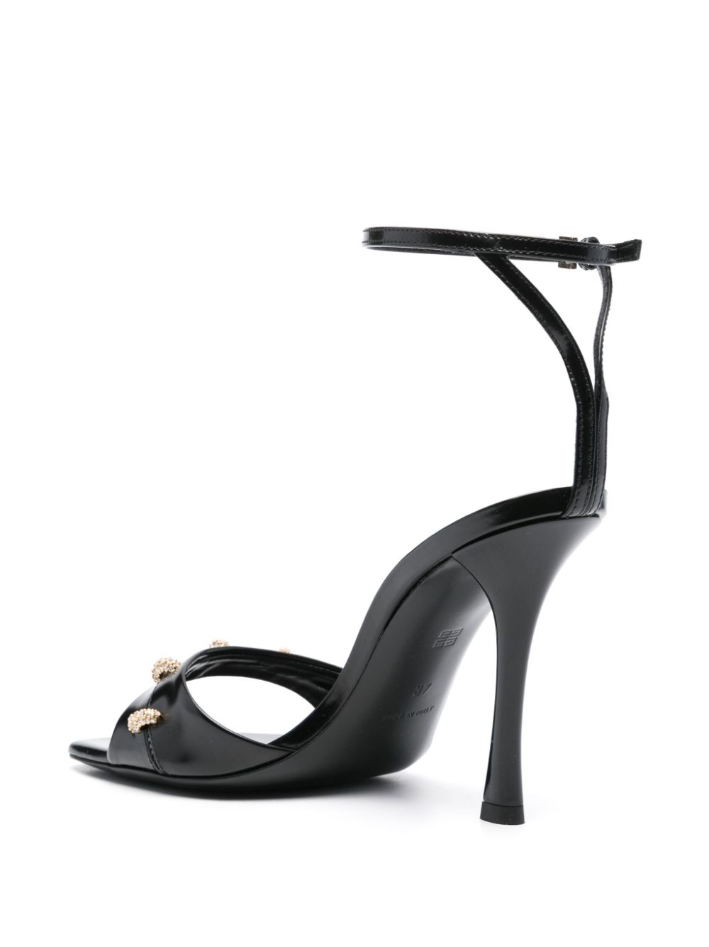 GIVENCHY Stunning Stiletto Leather Sandals with Crystal Embellishments