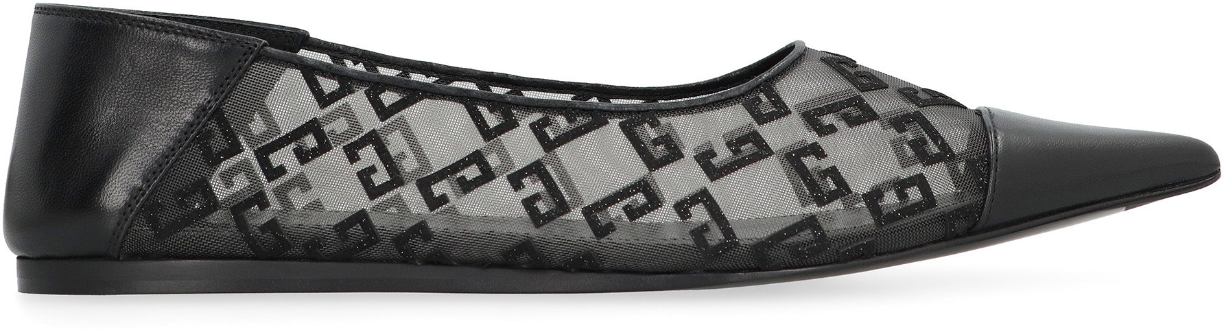GIVENCHY Pointed-Toe Leather Ballet Flats