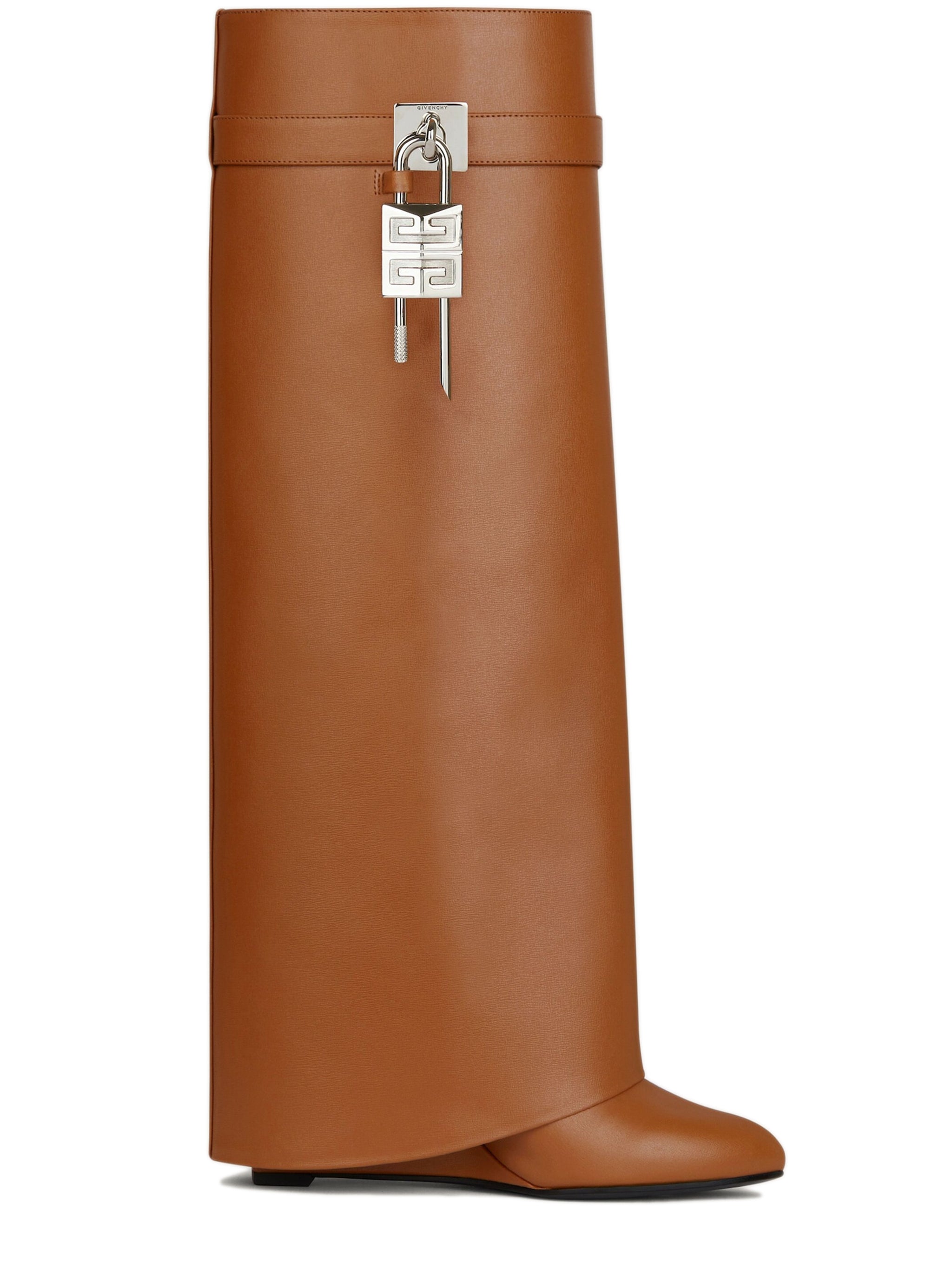 GIVENCHY Chic Shark Lock Boots - 9cm Wedge Heels