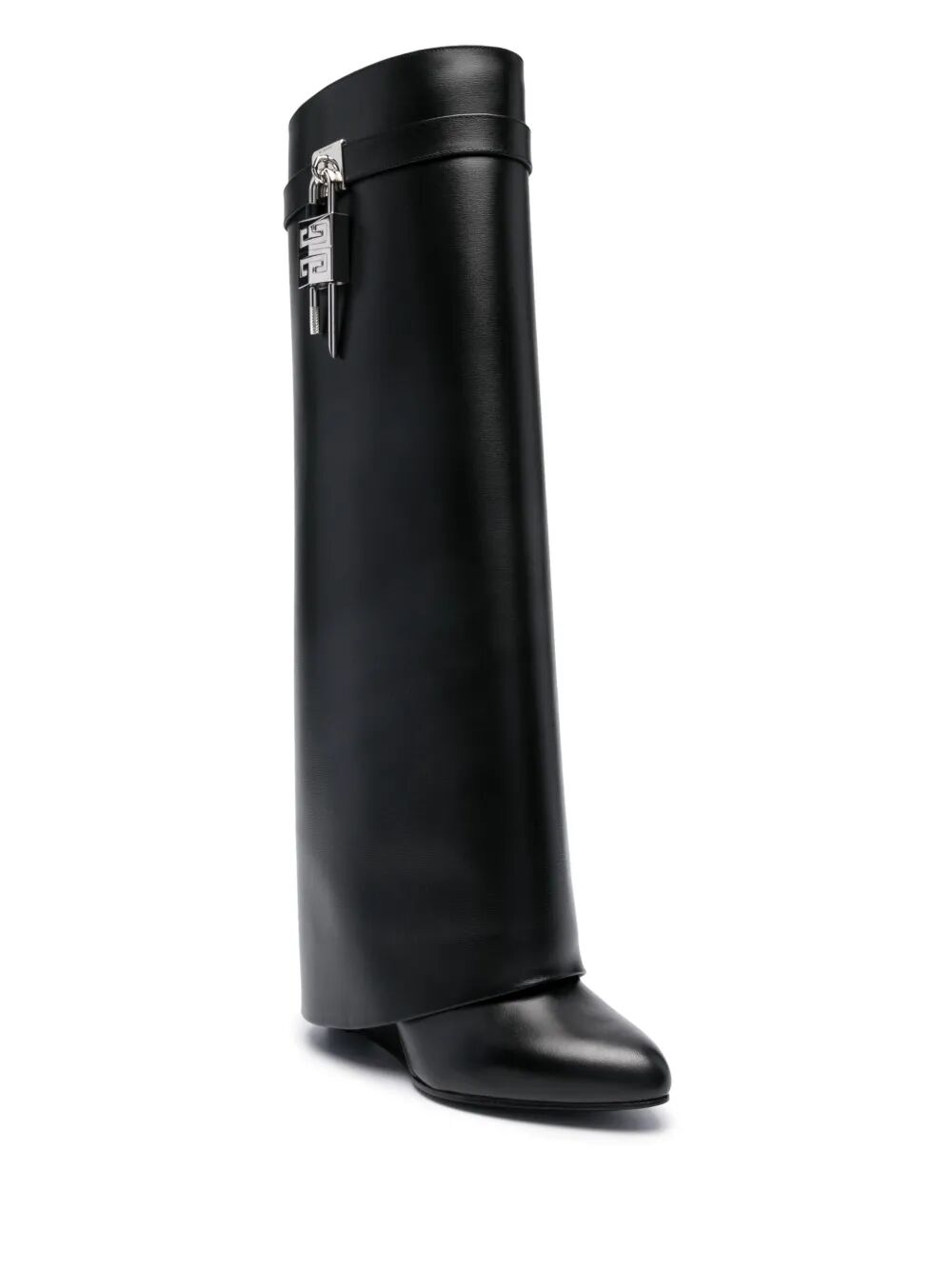 GIVENCHY Knee-High Shark Lock 100MM Leather Boots