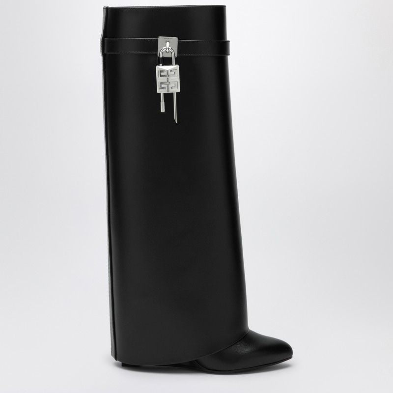 GIVENCHY Knee-High Shark Lock 100MM Leather Boots