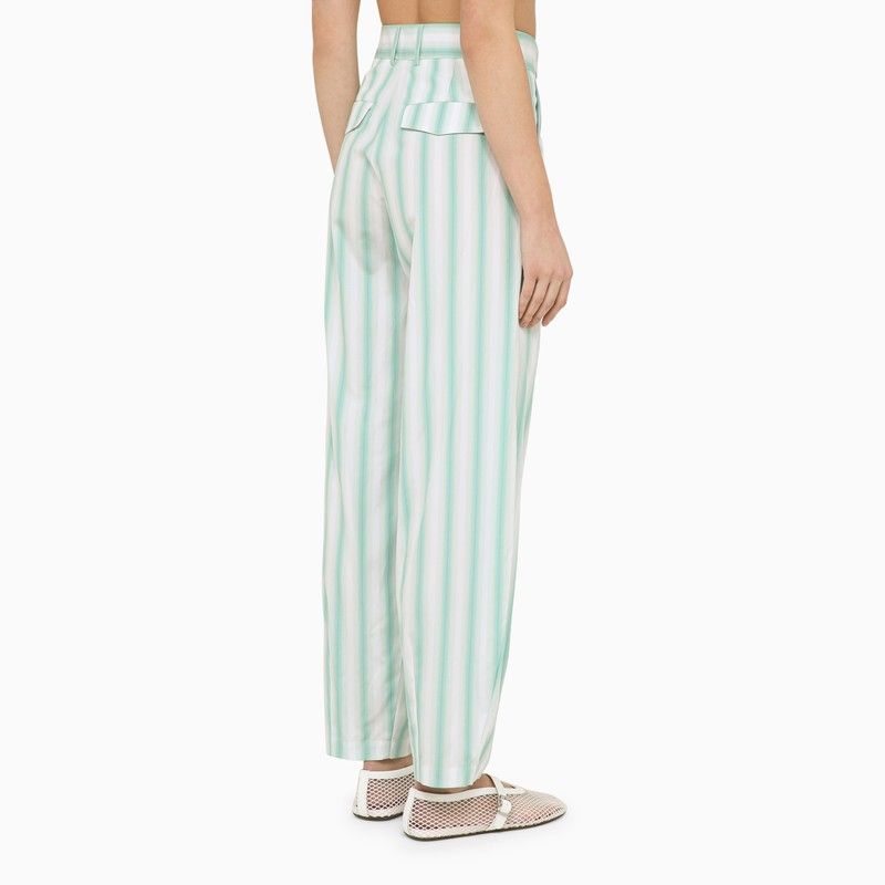 MARGAUX LONNBERG High Waist Striped Cotton Trousers