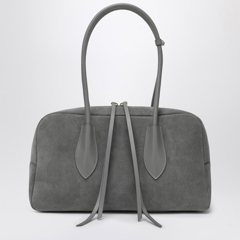 NOESI Mini Suede Handbag with Double Zip Closure