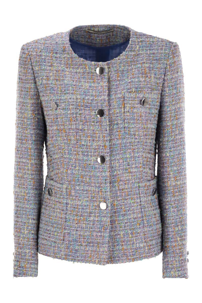 TAGLIATORE Crew-Neck Jacket with Front Pockets for Women