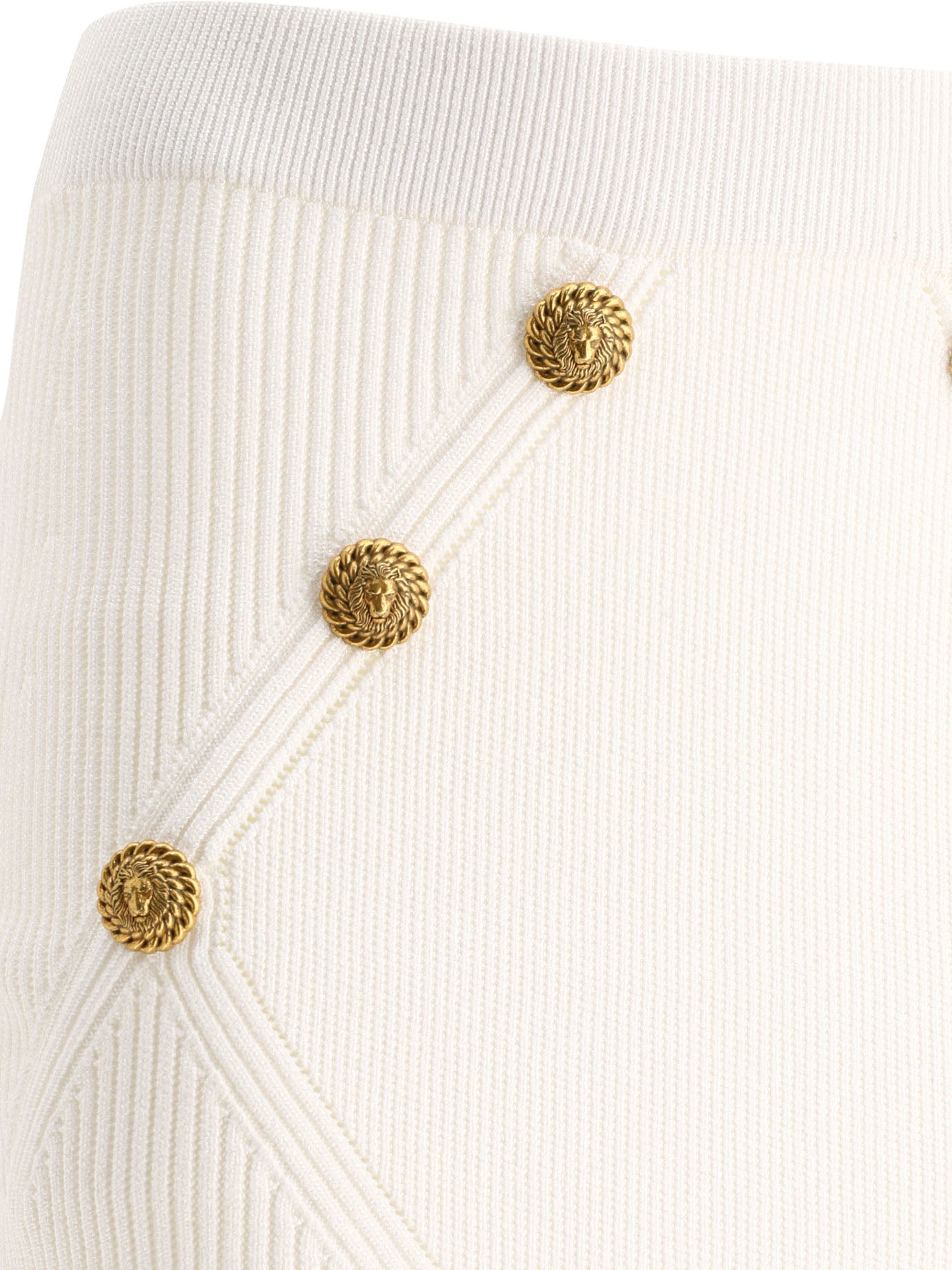 BALMAIN Knit Skirt with Buttons - Women’s Fall Winter Collection