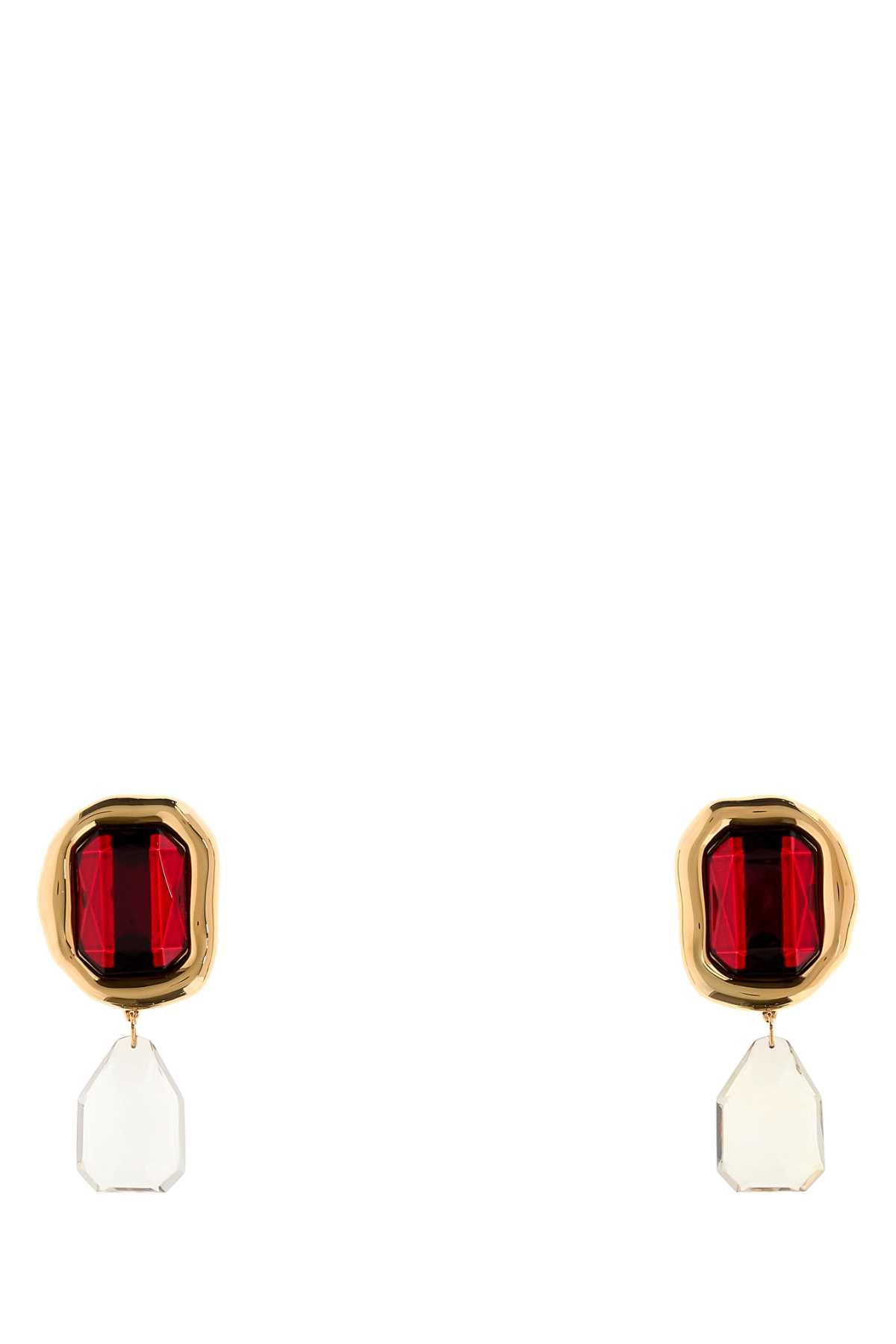 GIVENCHY Embellished Metal Sculptural Crystal Earrings