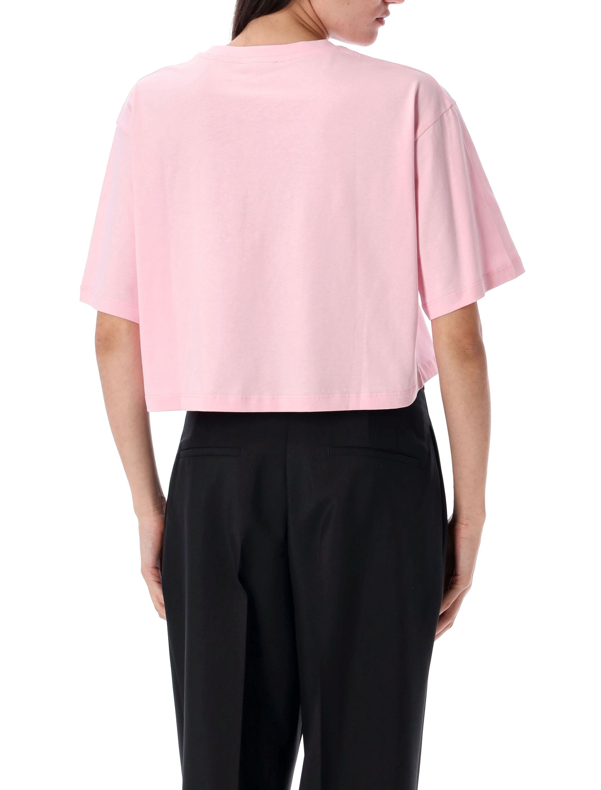 BALMAIN Cropped Logo T-Shirt for Women - Mini Fit