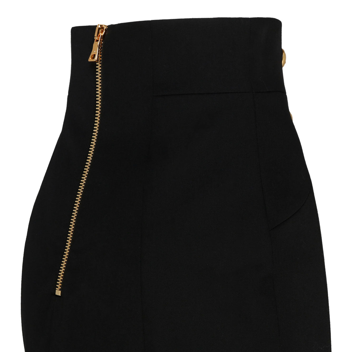 BALMAIN Elegant Virgin Wool Mini Skirt for Women