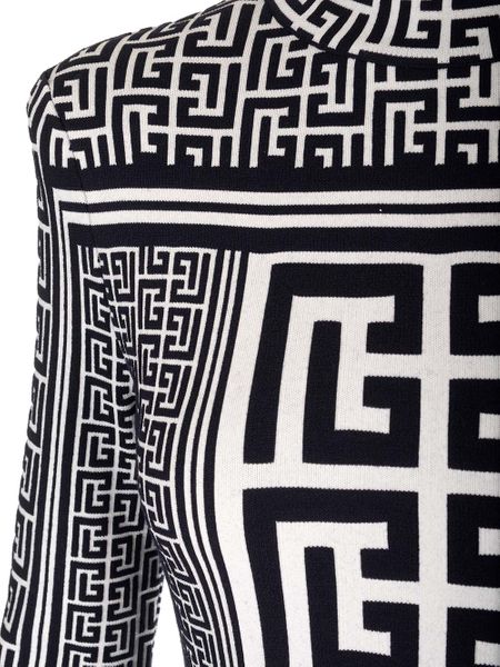 BALMAIN Monogram Knit Mini Dress