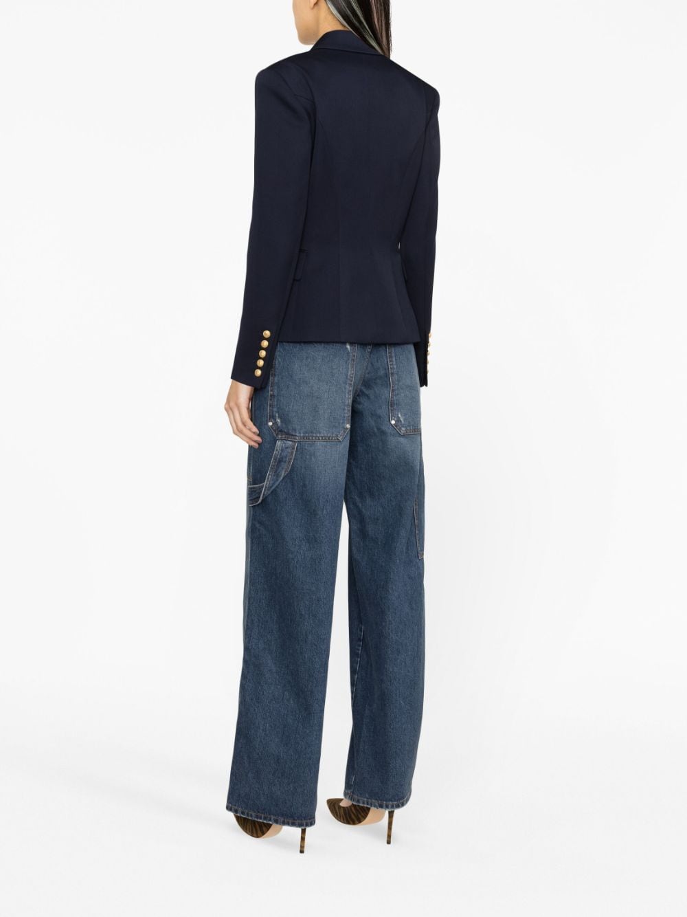 BALMAIN Double-Breasted Wool Blazer for Women