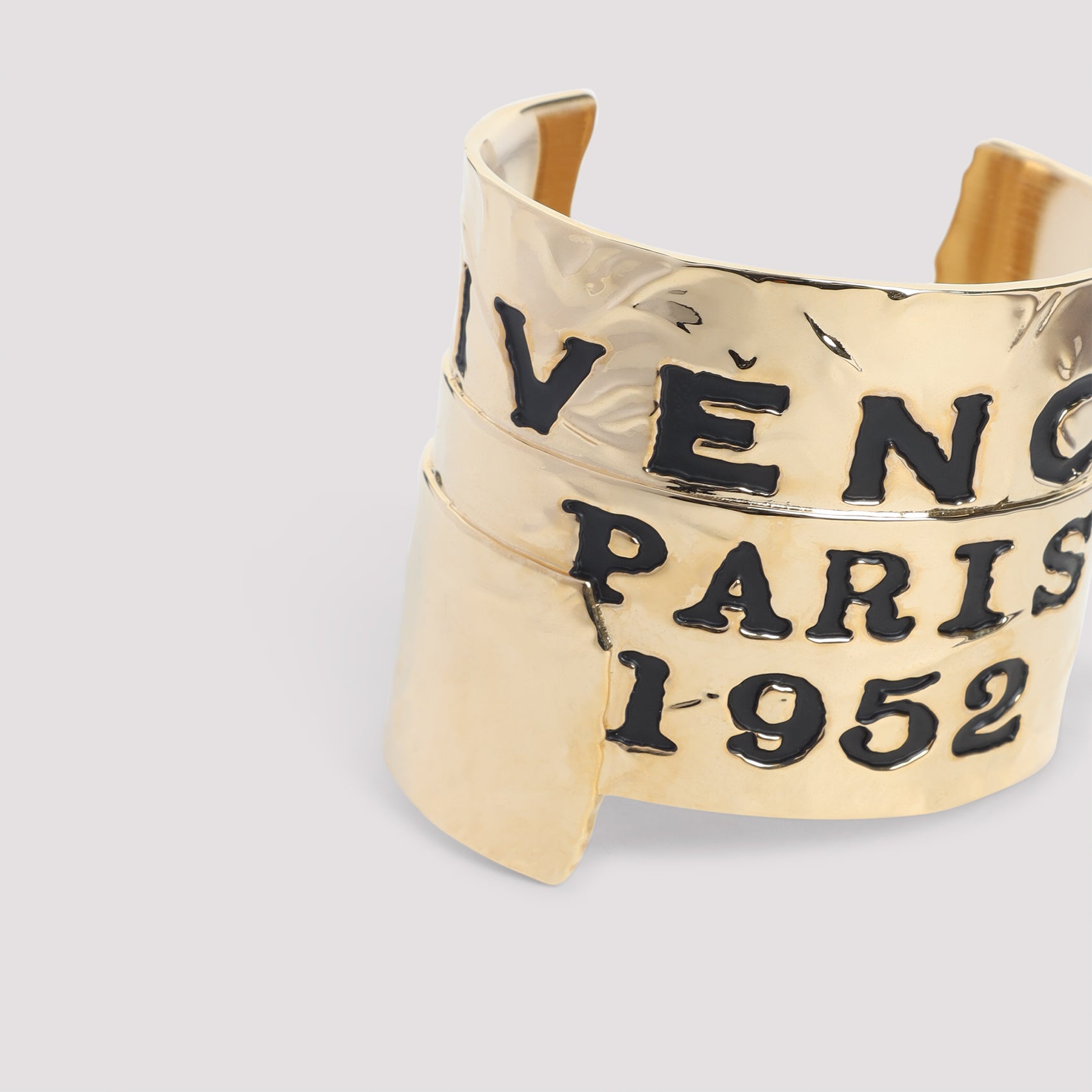 GIVENCHY Tape-Style Golden Cuff Brass Bracelet