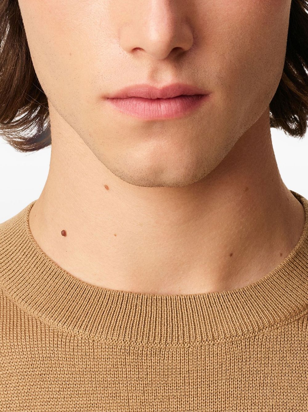 AMI PARIS Wool Ribbed Knit Beanie with Signature Monogram Motif