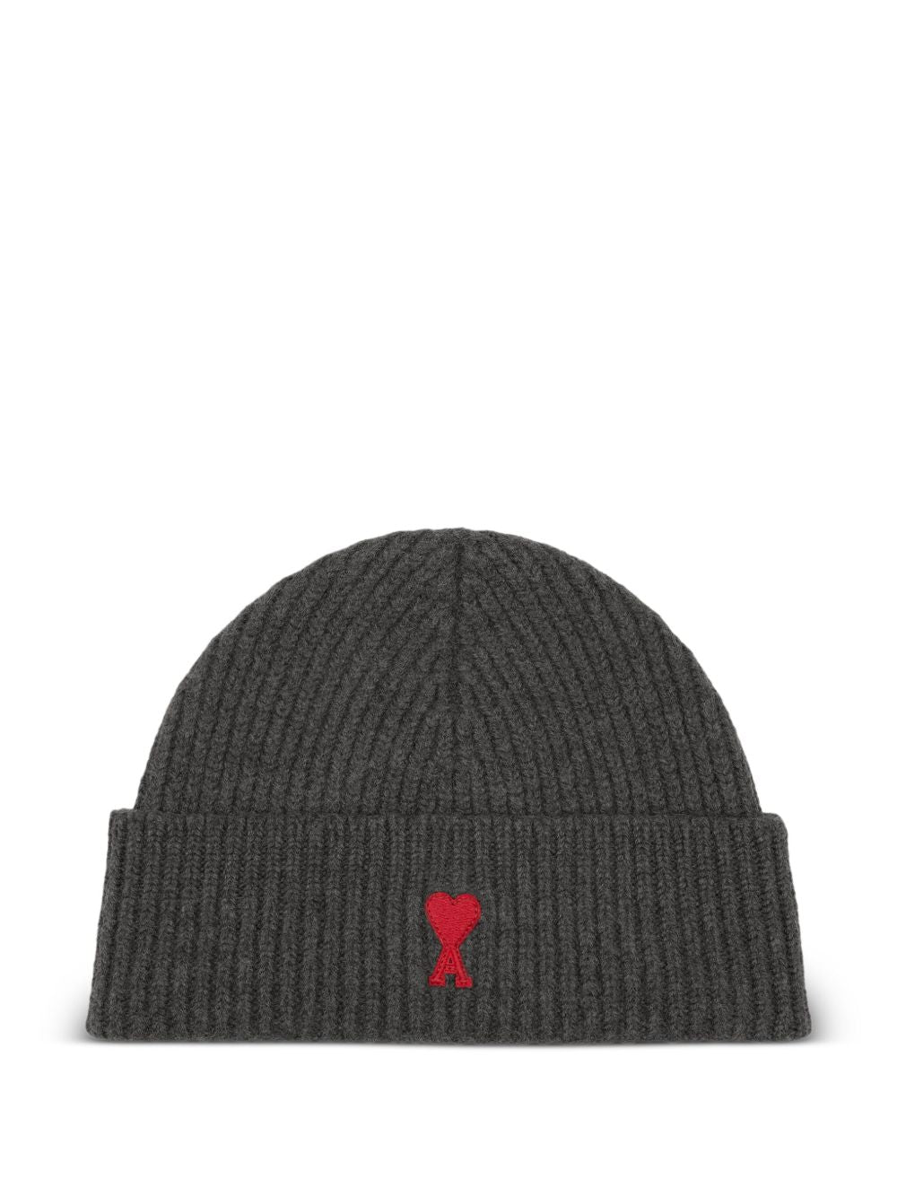 AMI PARIS Wool Beanie with Signature Heart Patch
