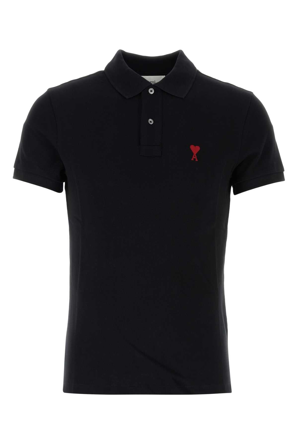 AMI PARIS Men's AMI of Coeur Mini Cotton Polo Shirt