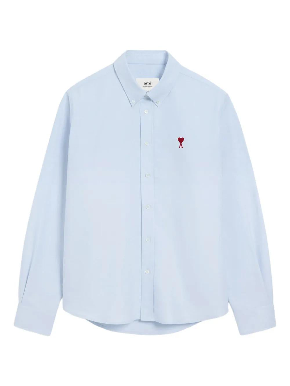 AMI PARIS Cotton Shirt with Embroidered Logo