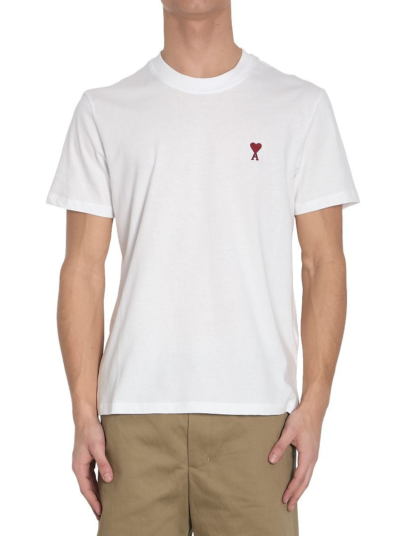 AMI PARIS Signature Monogram Cotton T-Shirt - Crew Neck, Short Sleeves