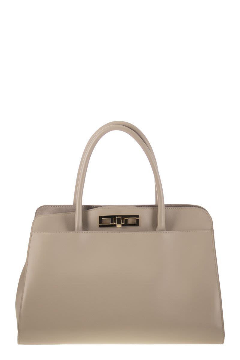 FABIANA FILIPPI Large Handbag with Metallic Accessory - FW25