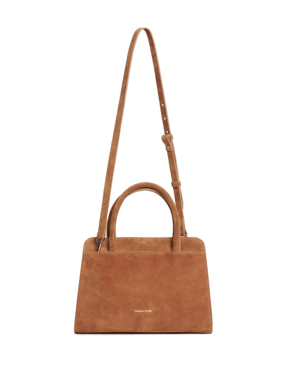 FABIANA FILIPPI Suede Leather Handbag with Twist-Lock and Adjustable Strap
