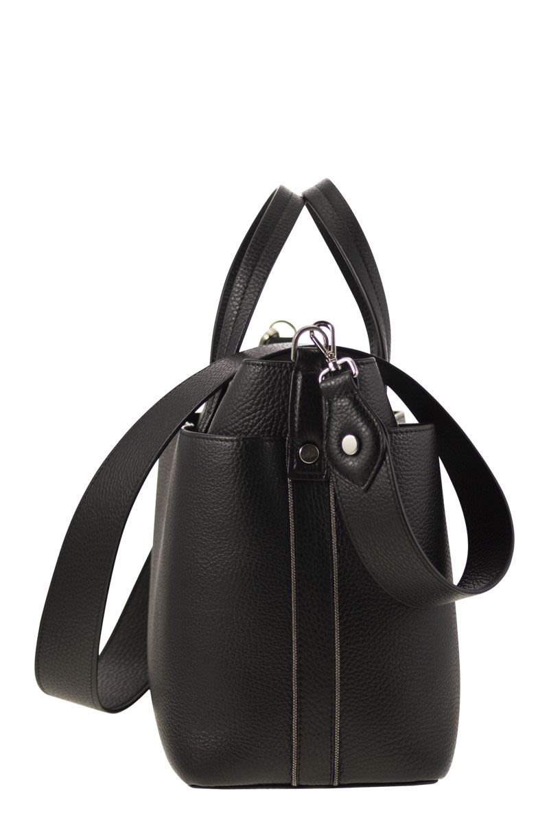 FABIANA FILIPPI Iconic Leather Handbag with Diamond Thread - Size: W 29 x H 24 x D 15.5 cm