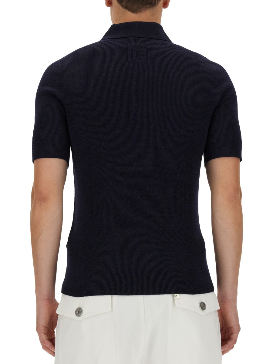 BALMAIN Classic Polo with Logo Patch - Regular Fit Size L