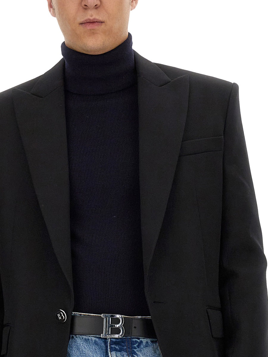 BALMAIN High Neck Mini Turtleneck Shirt