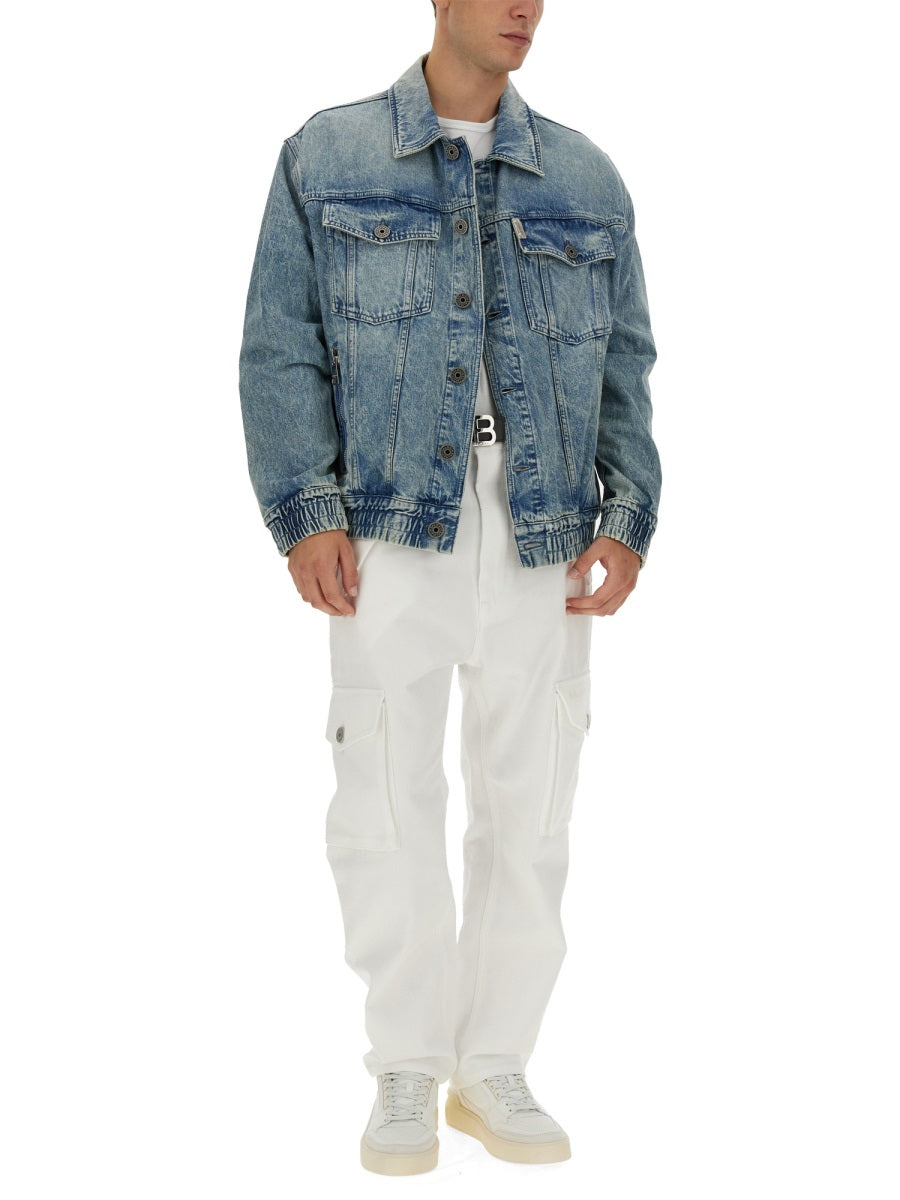 BALMAIN Men's Regular Fit Denim Jacket - Size 48