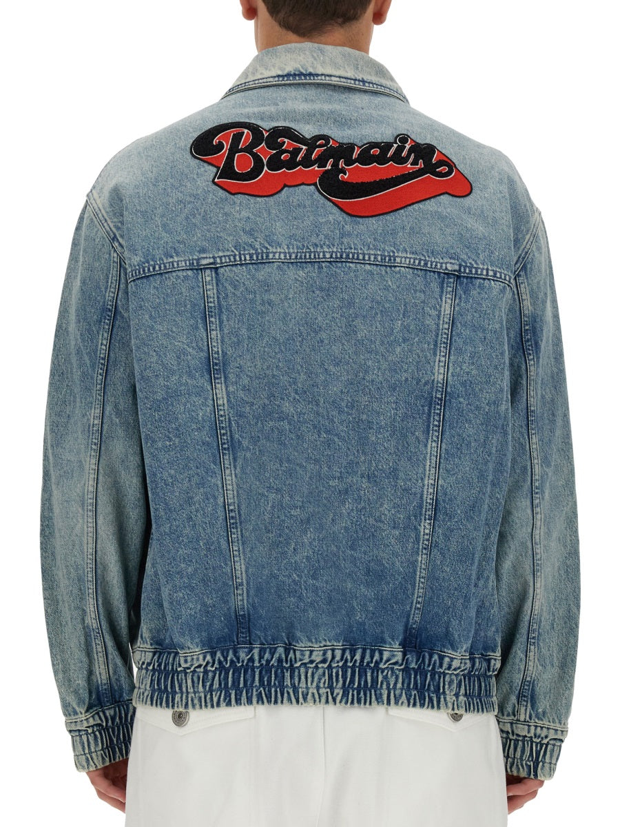 BALMAIN Men's Regular Fit Denim Jacket - Size 48