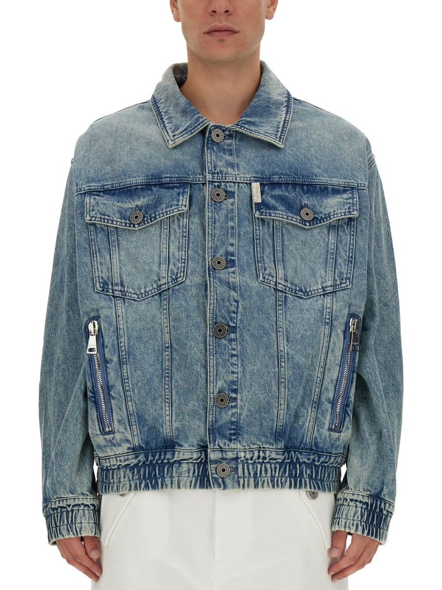 BALMAIN Men's Regular Fit Denim Jacket - Size 48