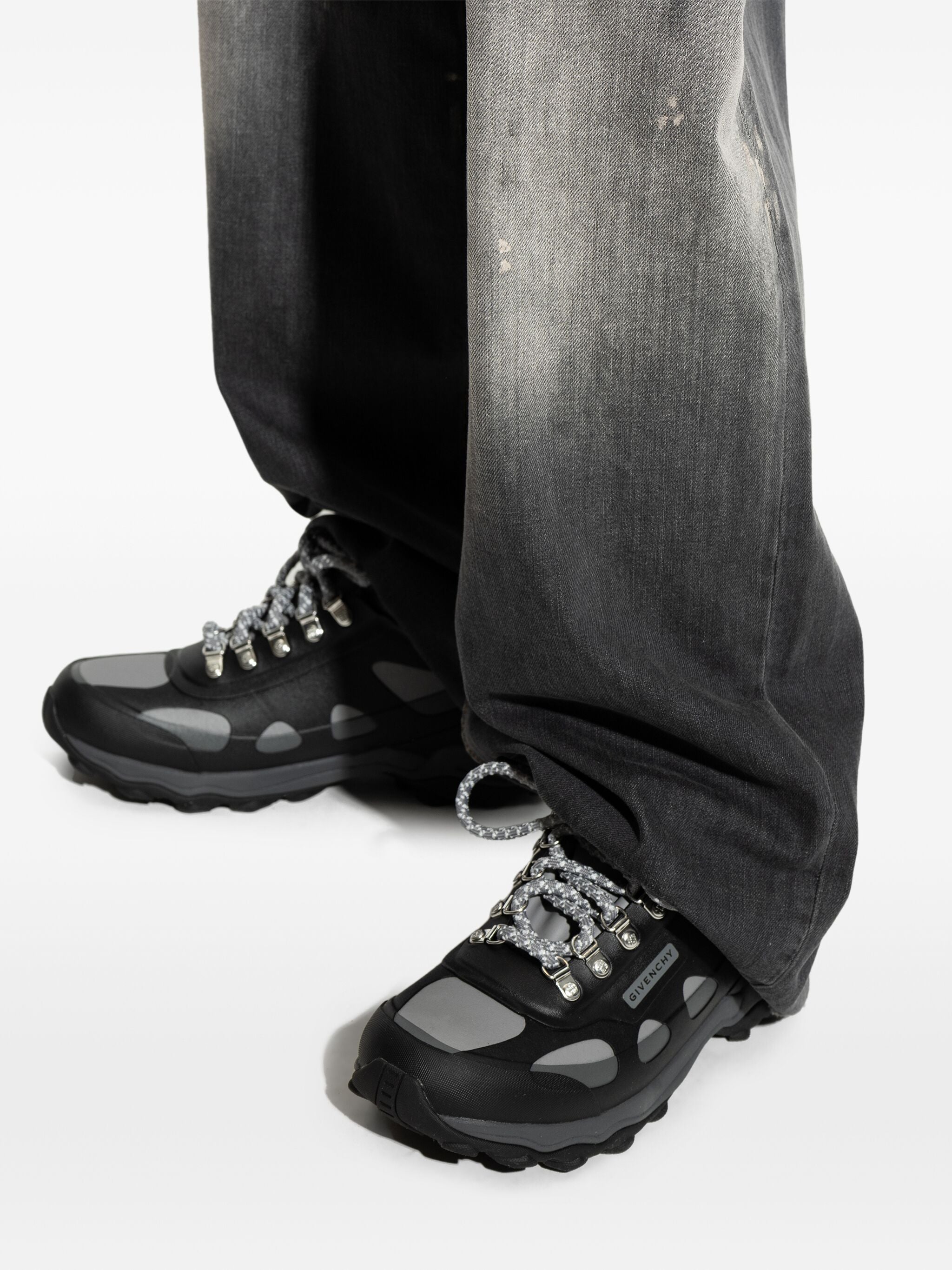 GIVENCHY Lace-Up Rubber Neoprene Boots for Men