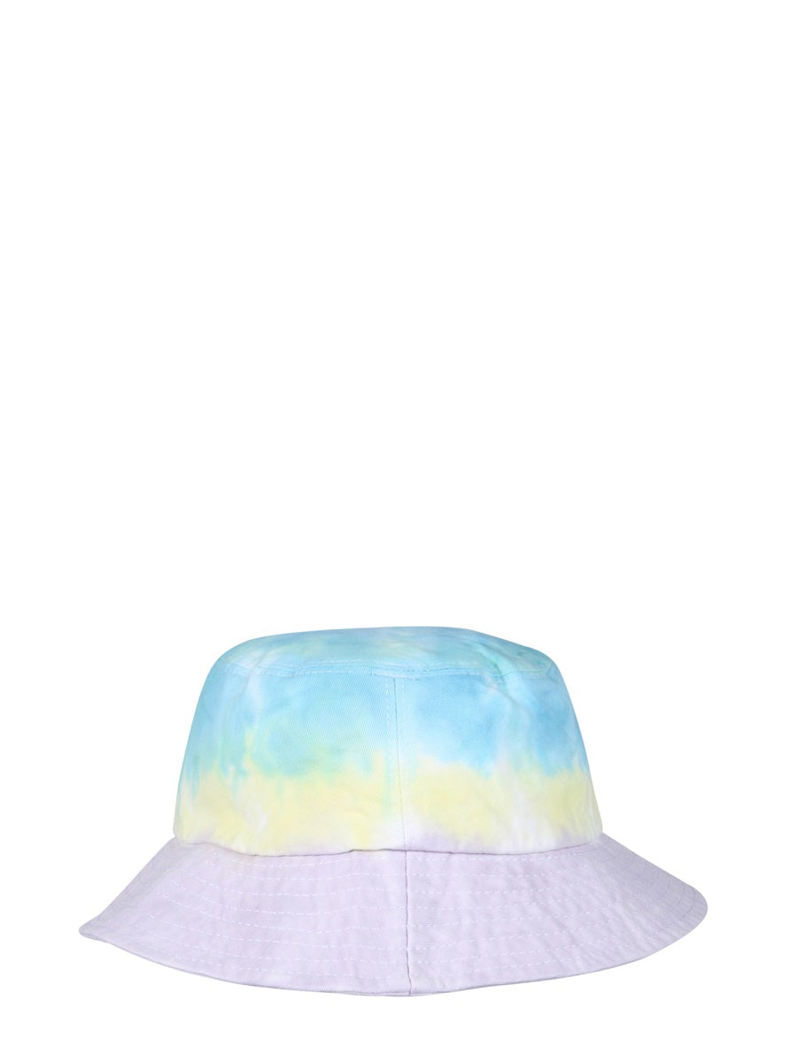 ÊTRE CÉCILE Women's Cotton Bucket Hat with Stitched Visor and Tie-Dye Design