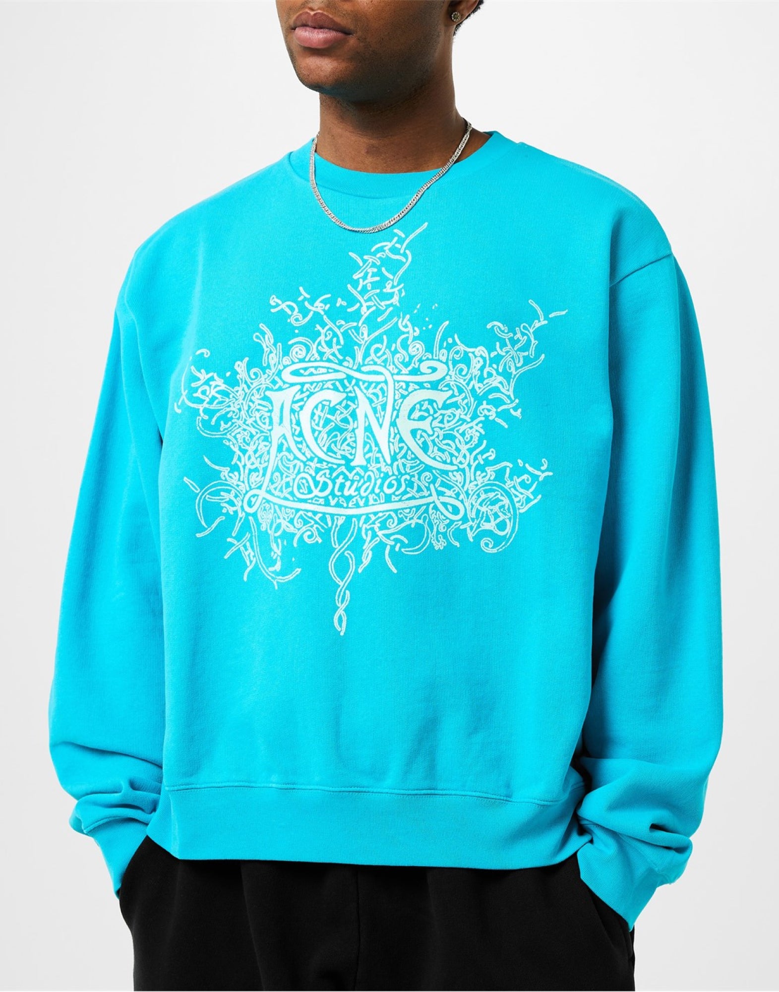 ACNE STUDIOS Loose Fit Long Sleeve Glow Logo Sweatshirt - Men’s