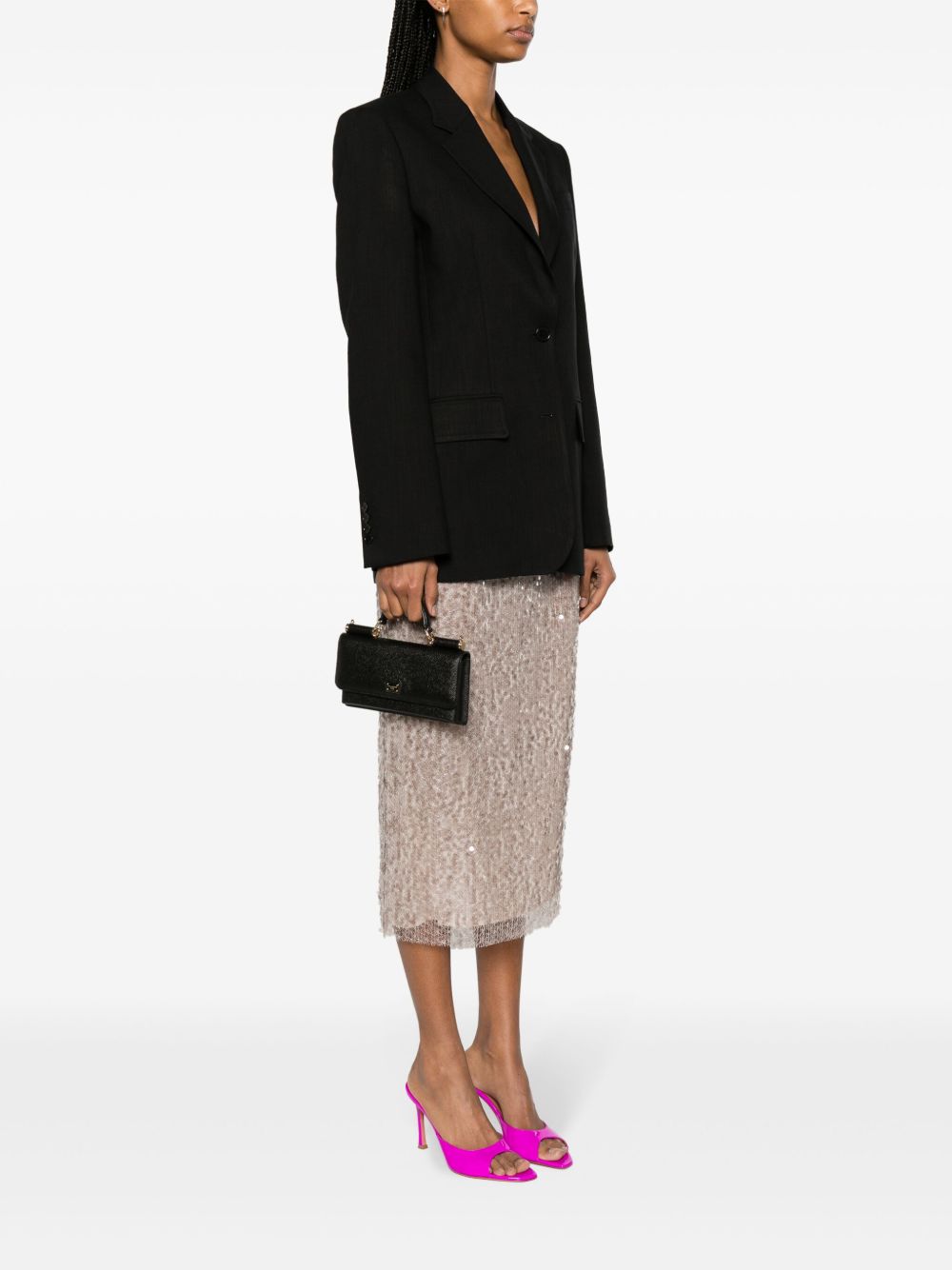 DOLCE & GABBANA Mini Leather Handbag with Embossed Iguana Print