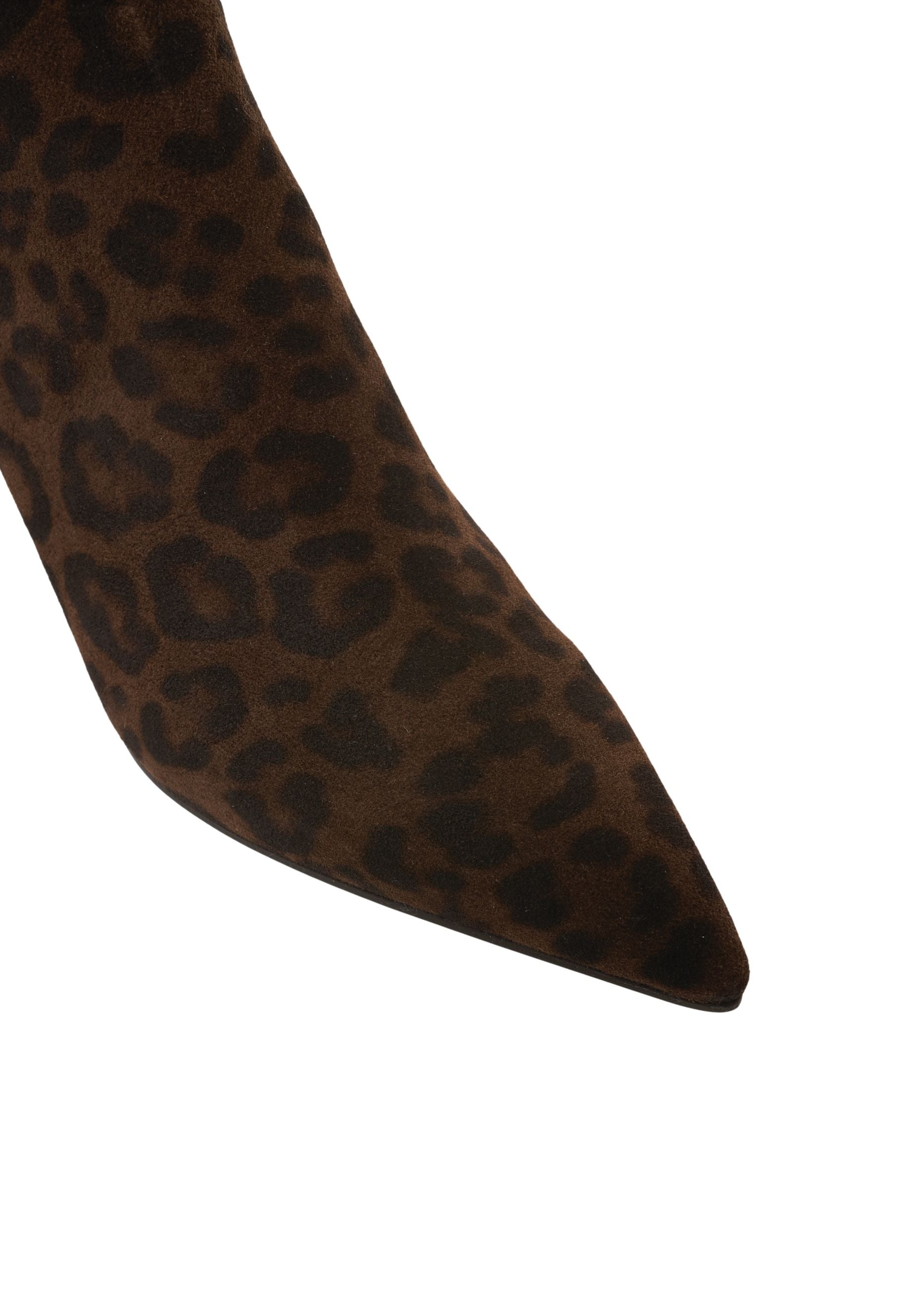BILLI BI Chic Animal Print Ankle Boots with Kitten Heel