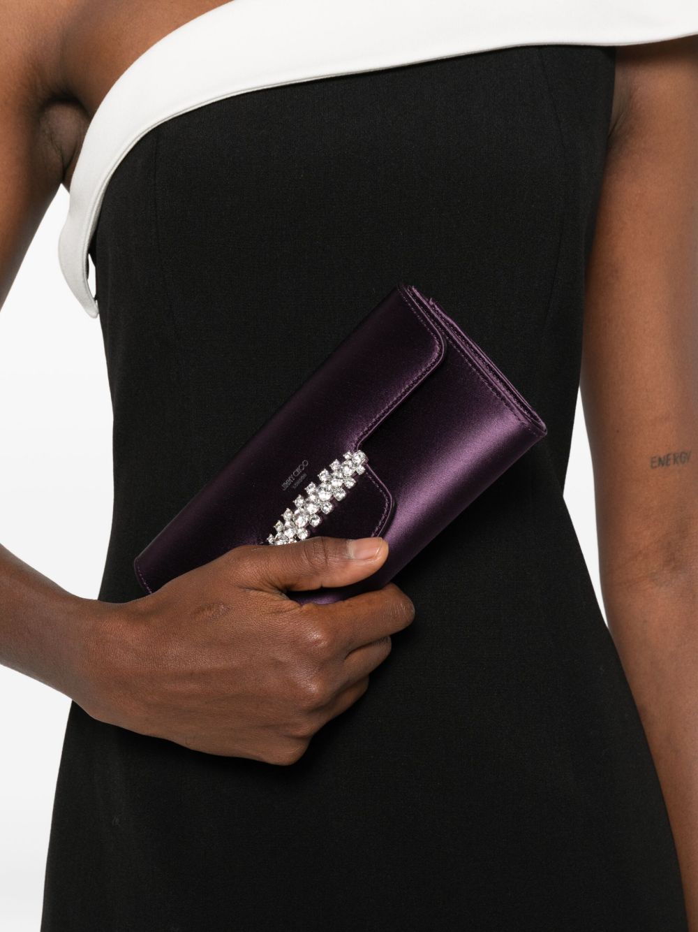 JIMMY CHOO Mini Satin Wallet on Chain