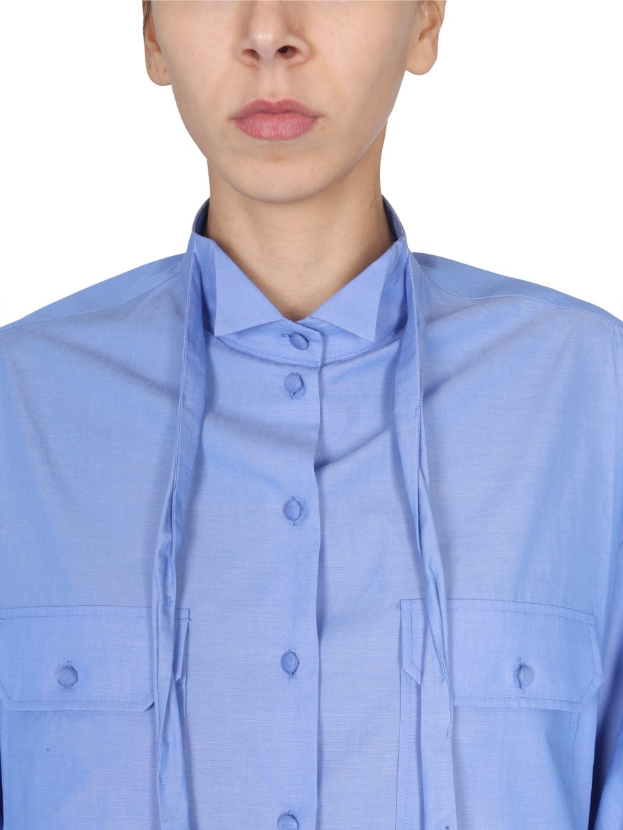 JEJIA Classic Women’s Poplin Shirt with Front Button Closure