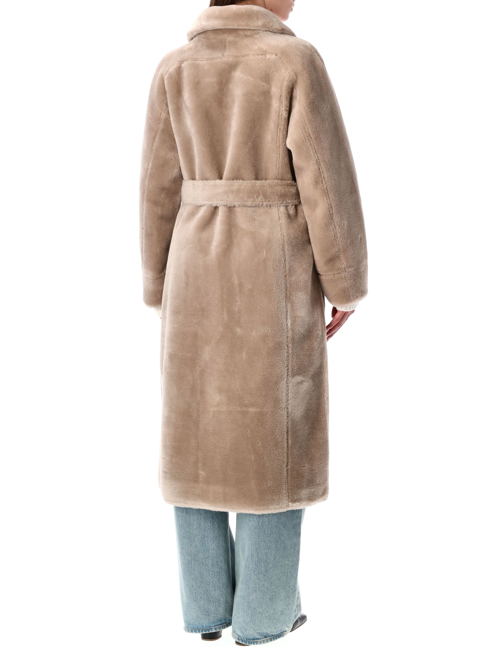 URBANCODE Reversible Faux Fur Belted Jacket with Suede Interior - Long Length