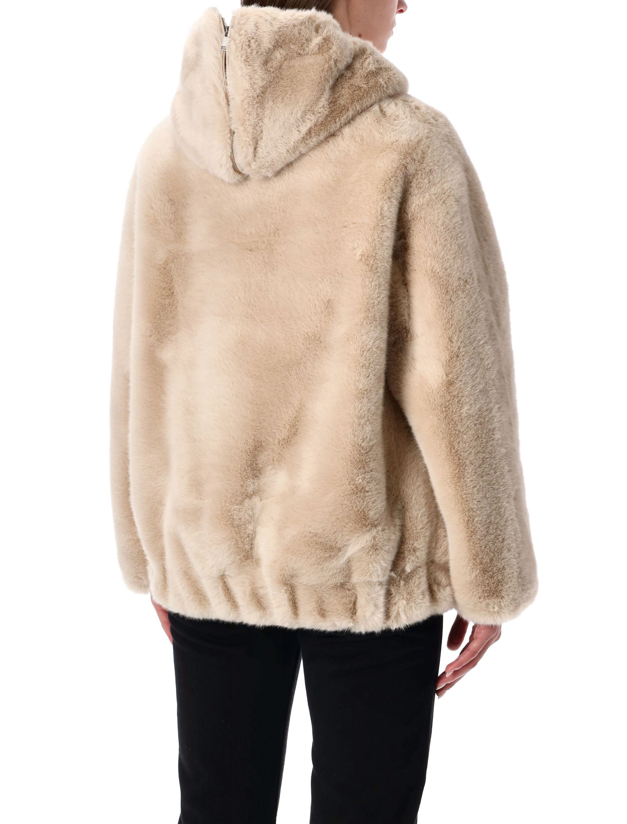 URBANCODE Luxurious Faux Fur Hooded Jacket - Size S