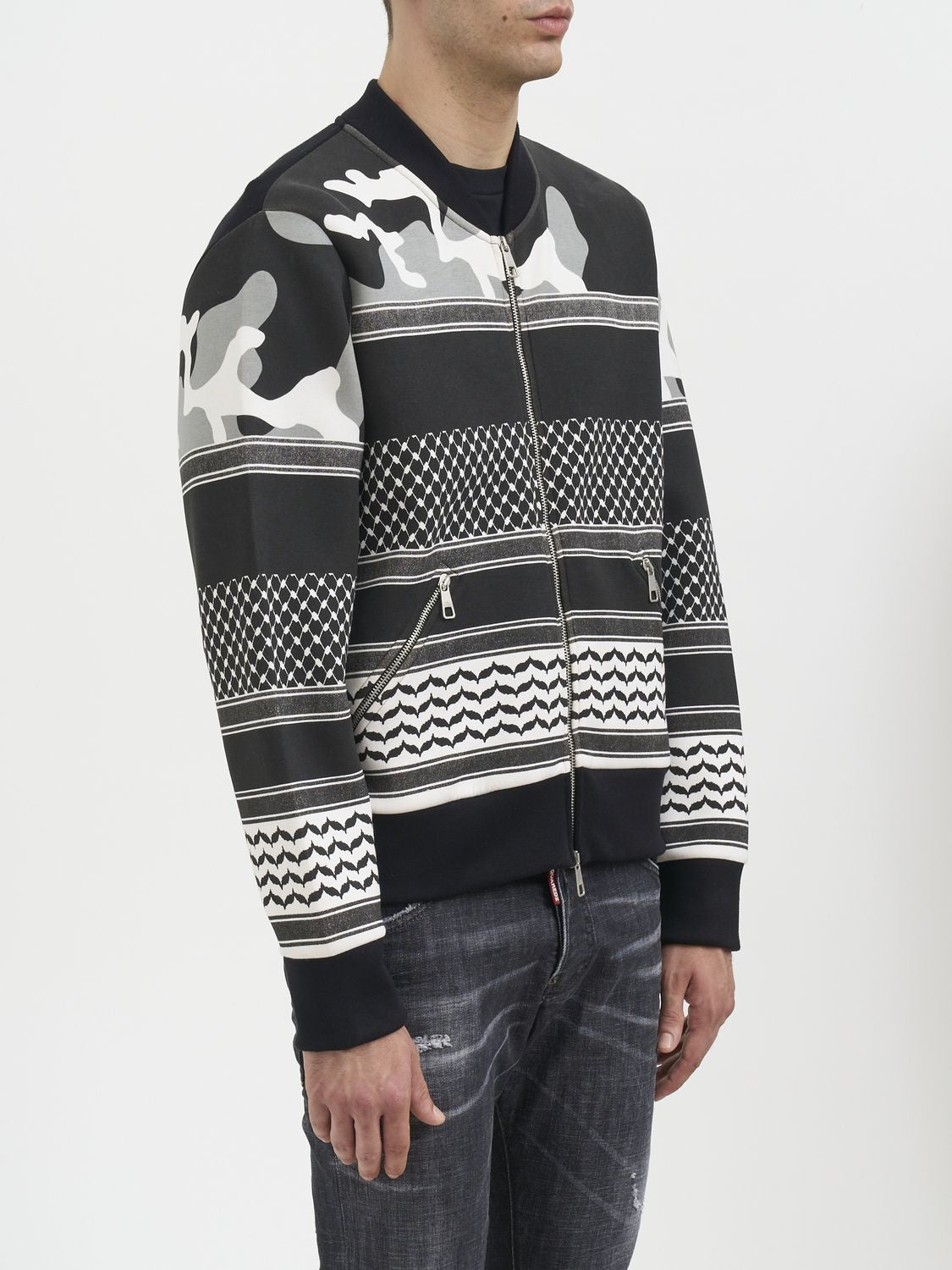 NEIL BARRETT Light Neoprene Sweatshirt with Double Pocket - Size S