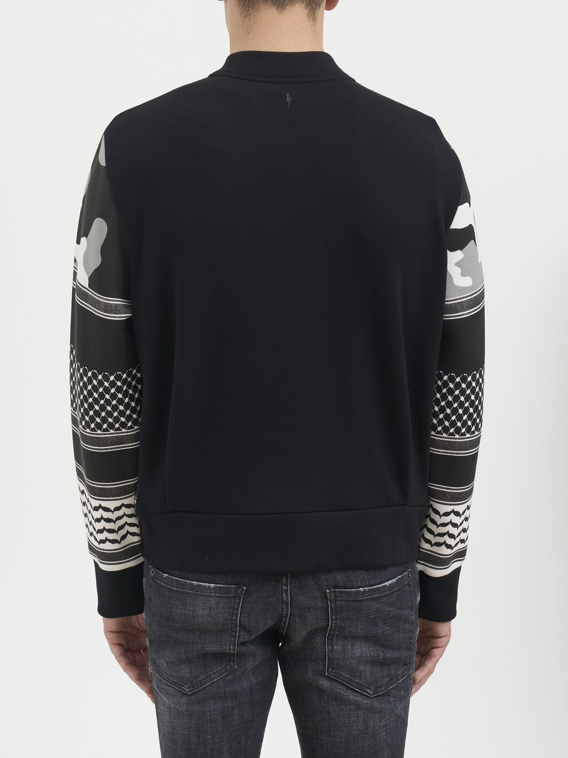 NEIL BARRETT Light Neoprene Sweatshirt with Double Pocket - Size S