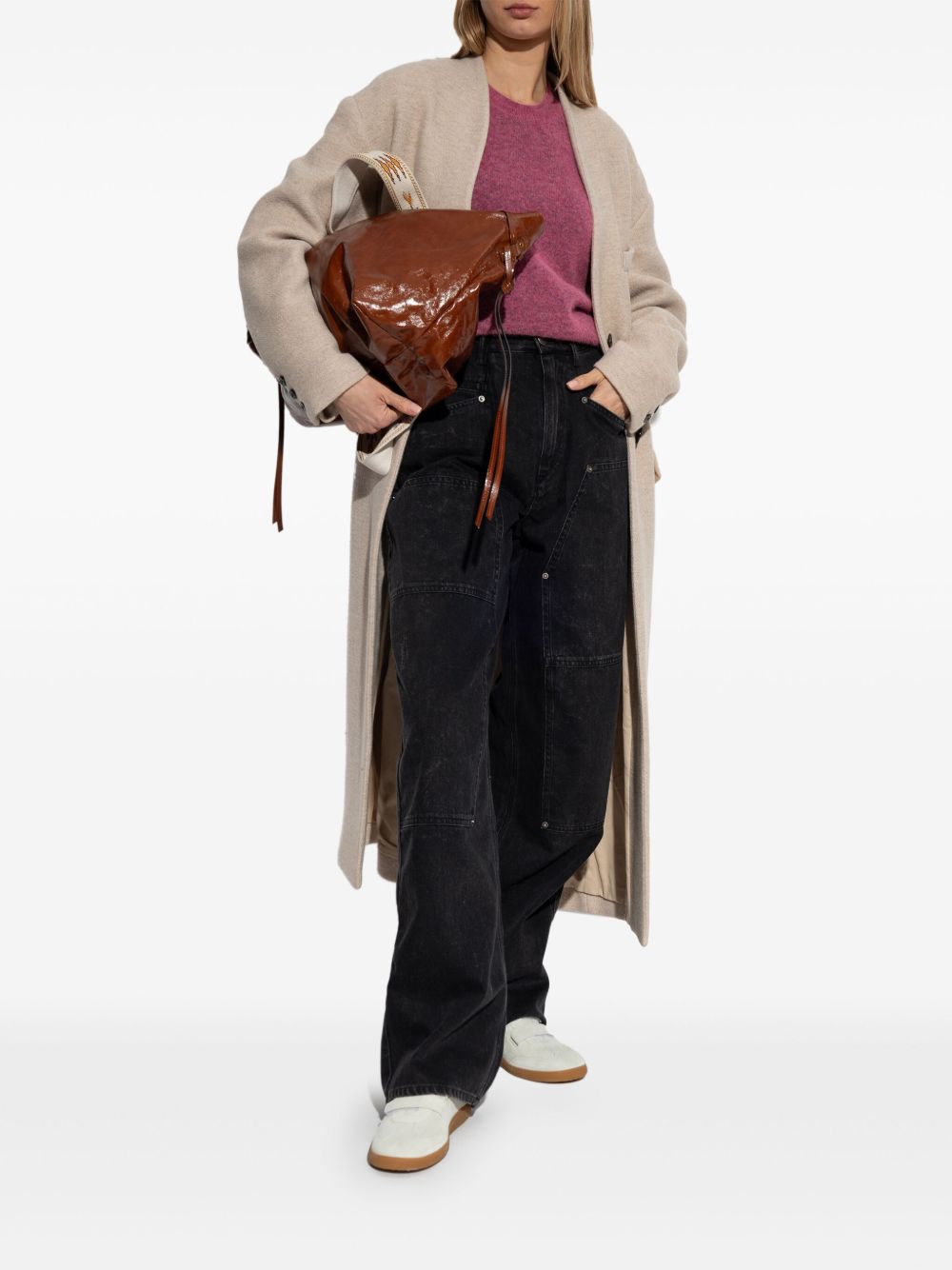 ISABEL MARANT Leather Touch-Strap Sneakers for Women