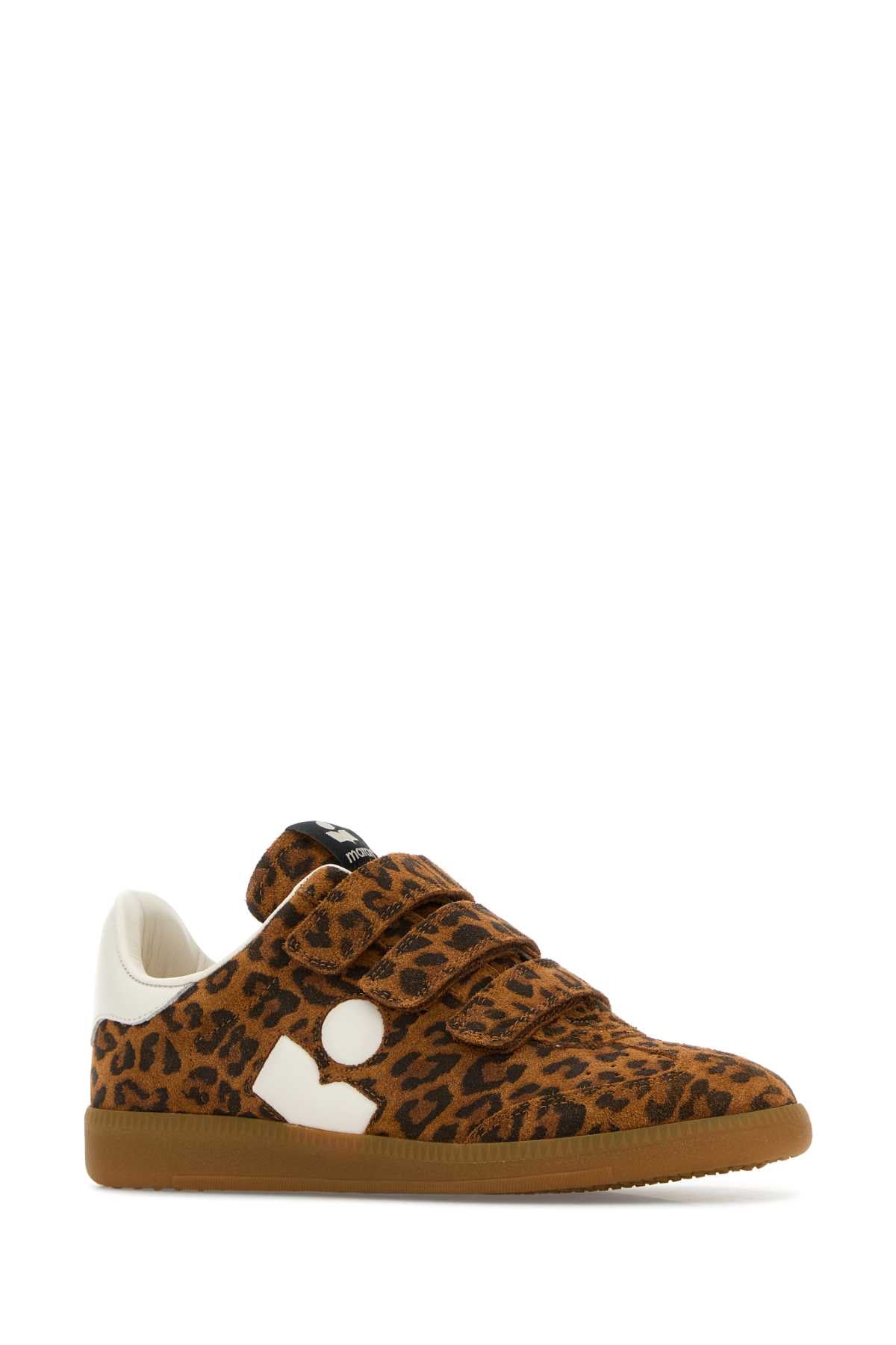 ISABEL MARANT Women's Printed Suede Sneakers