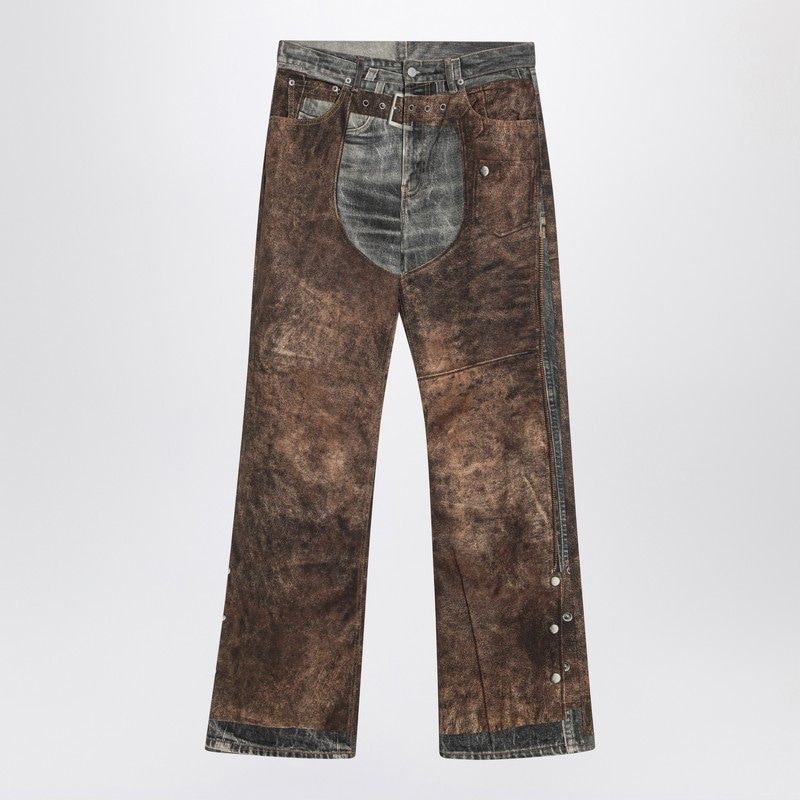 ACNE STUDIOS Baggy Fit Jeans with Trompe Loeil Print