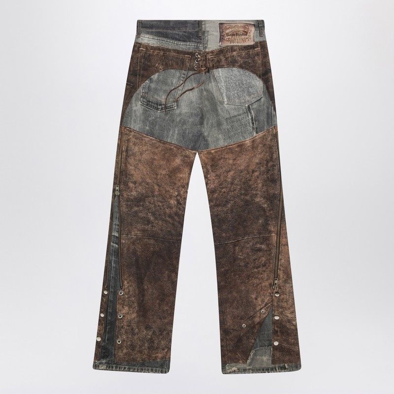 ACNE STUDIOS Baggy Fit Jeans with Trompe Loeil Print