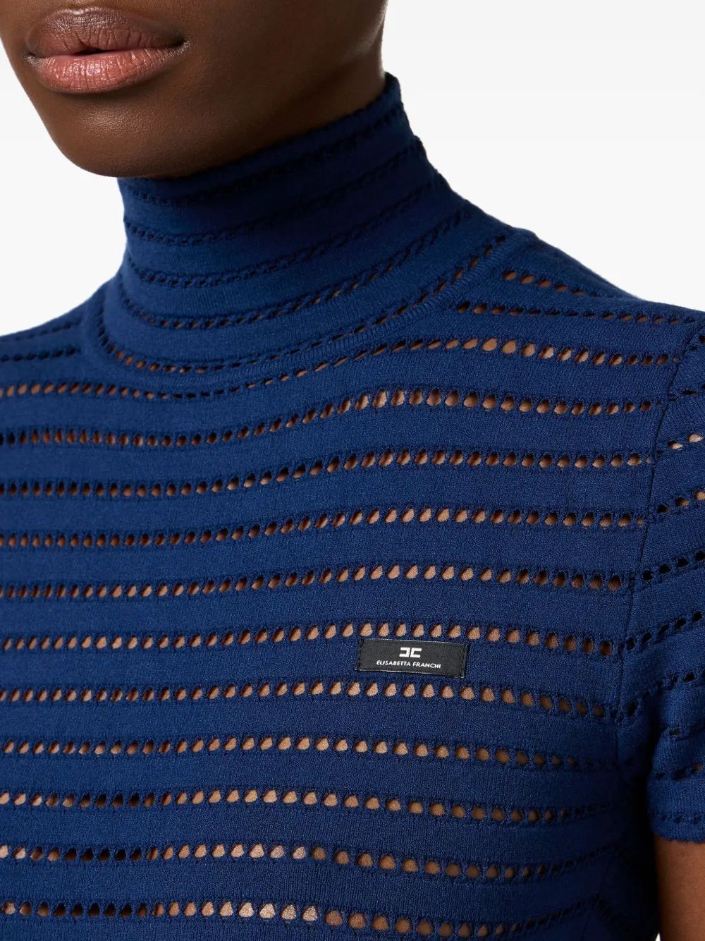 ELISABETTA FRANCHI High Neck Knit Bodysuit