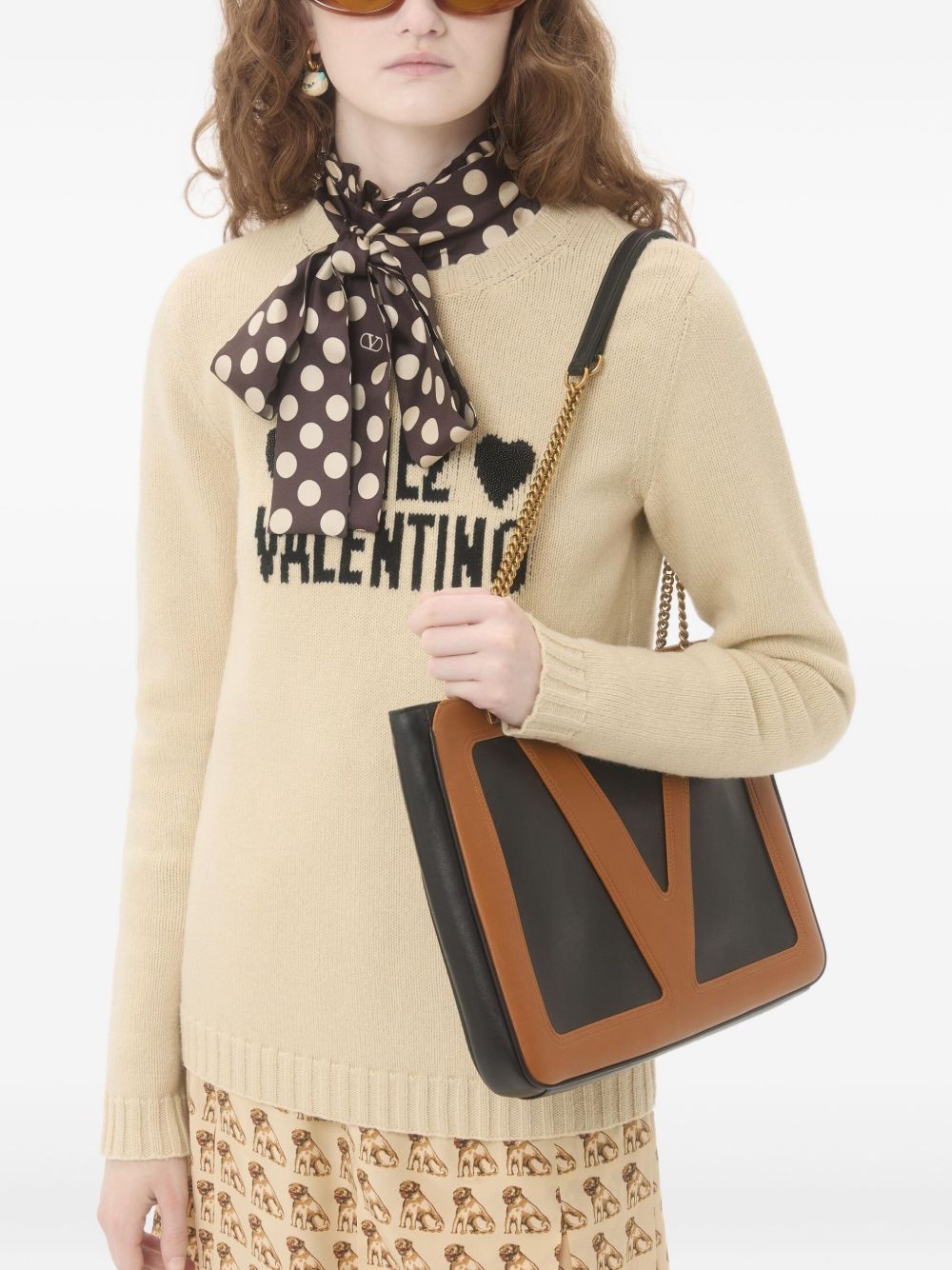 VALENTINO Embroidered Hearts Wool Sweater for Women - FW25