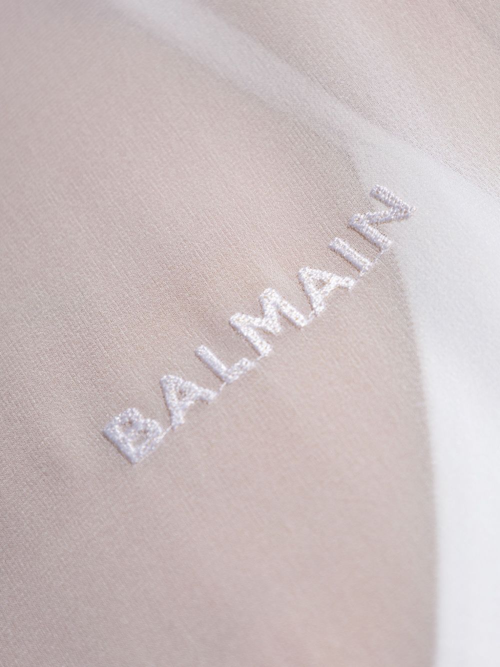BALMAIN Transparent Crop Sleeve Top